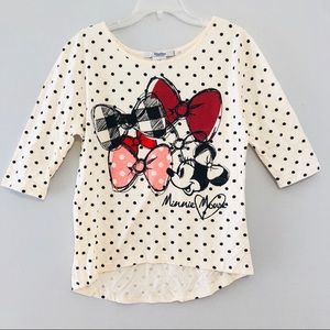 NWOT Disney parks Minnie Mouse polka dot bow top